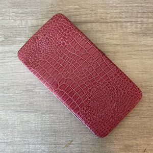 Wallet Clutch | Pink Faux Alligator